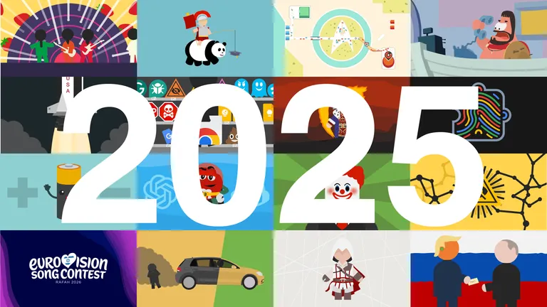 Collage of 2025’s article header images