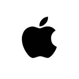 Black Apple logo on a white background