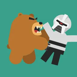 An inferior brown bear assaults a Cylon
