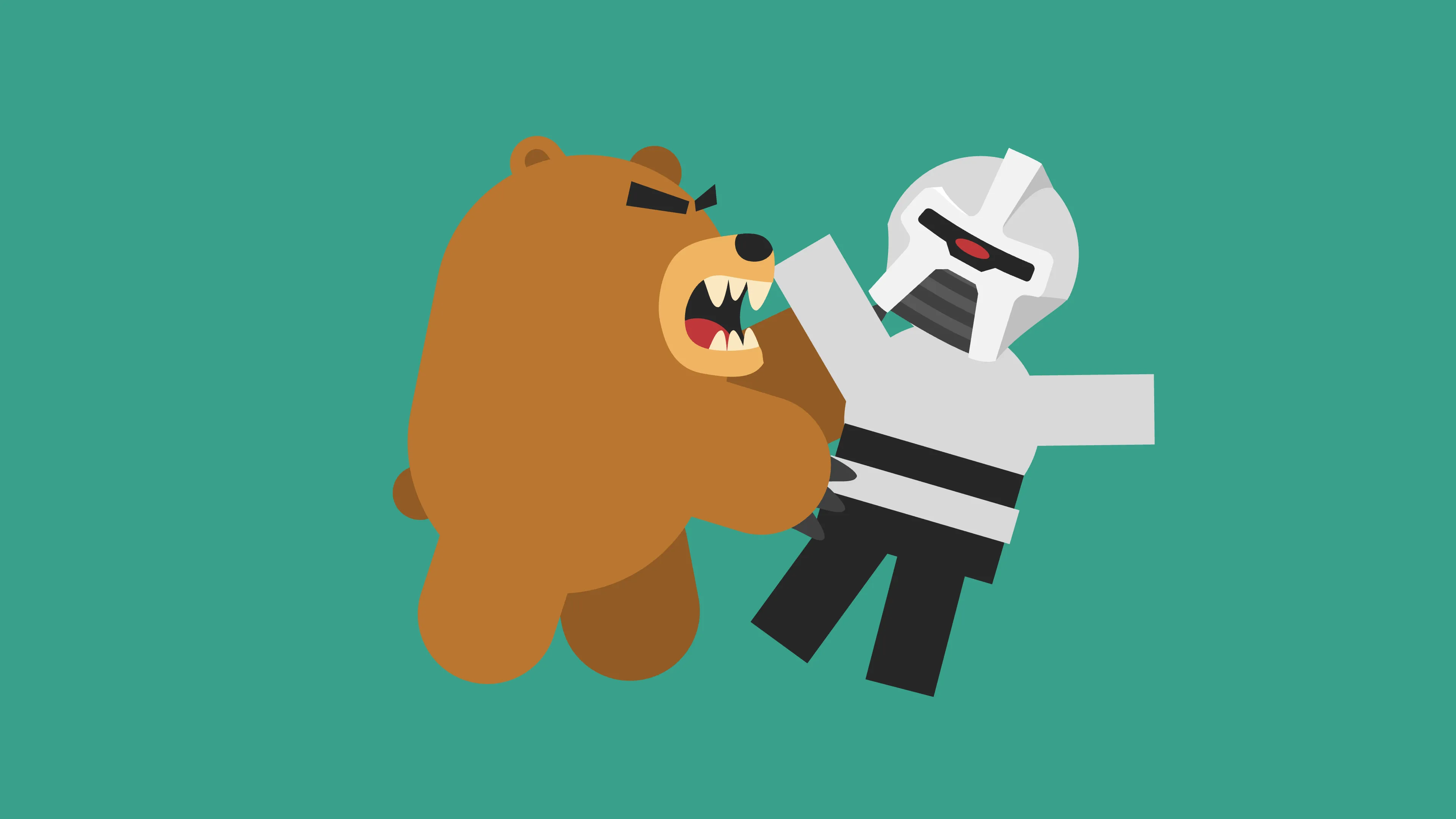 An inferior brown bear assaults a Cylon