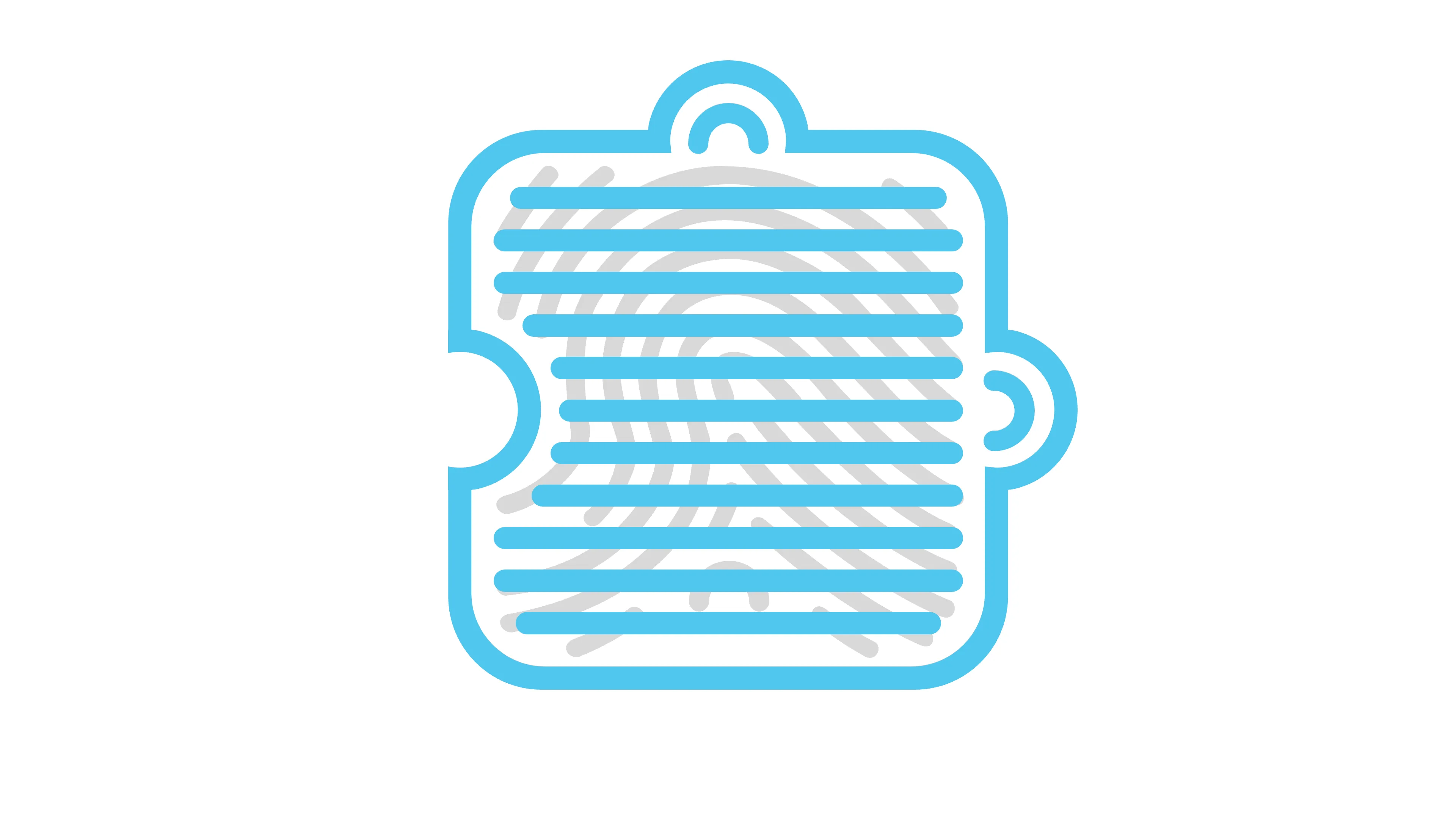 Puzzle piece with a fingerprint, with another piece overlaid that obscures the fingerprint