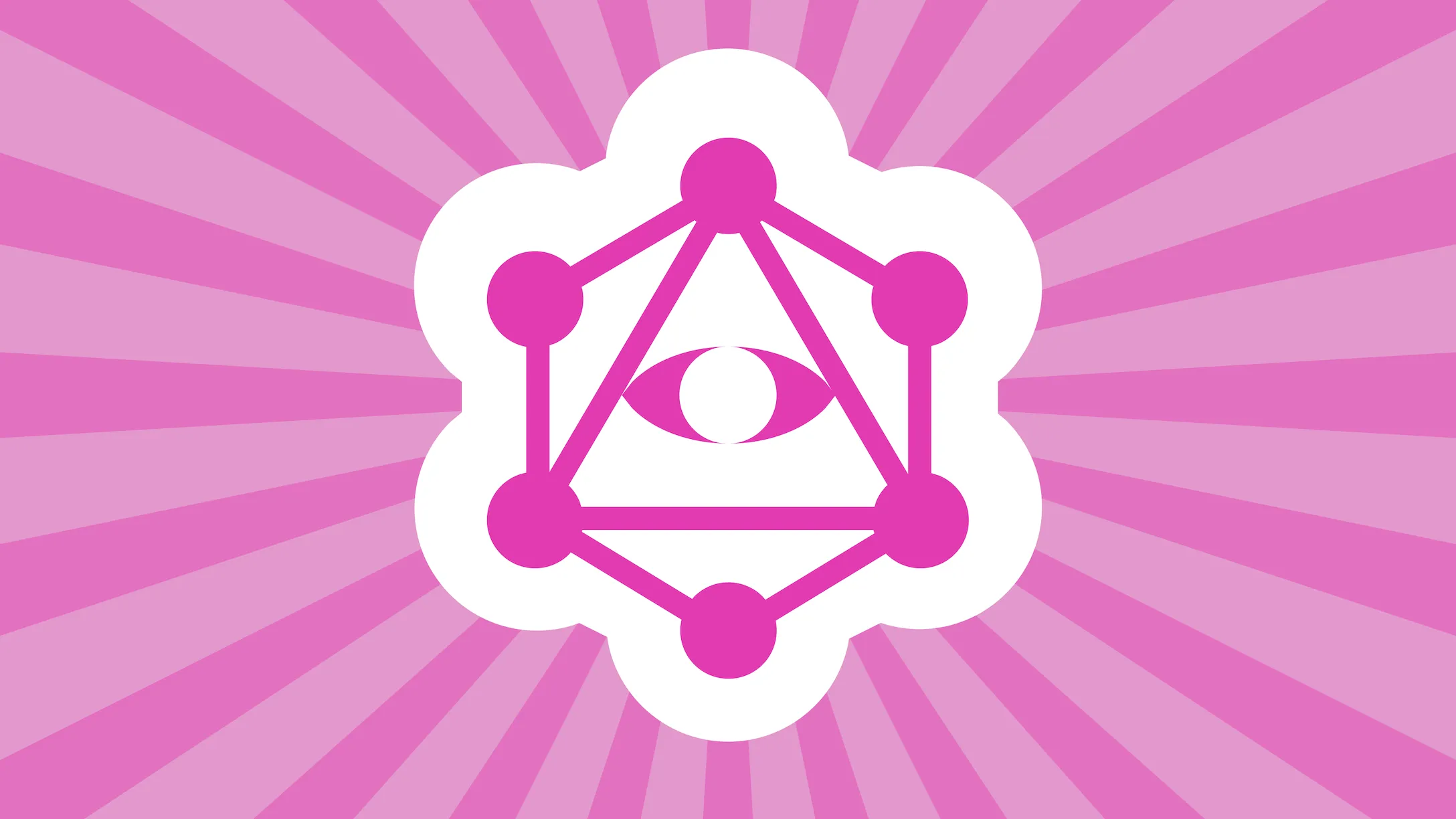 GraphQL logo with eye, surrounded by rays of light