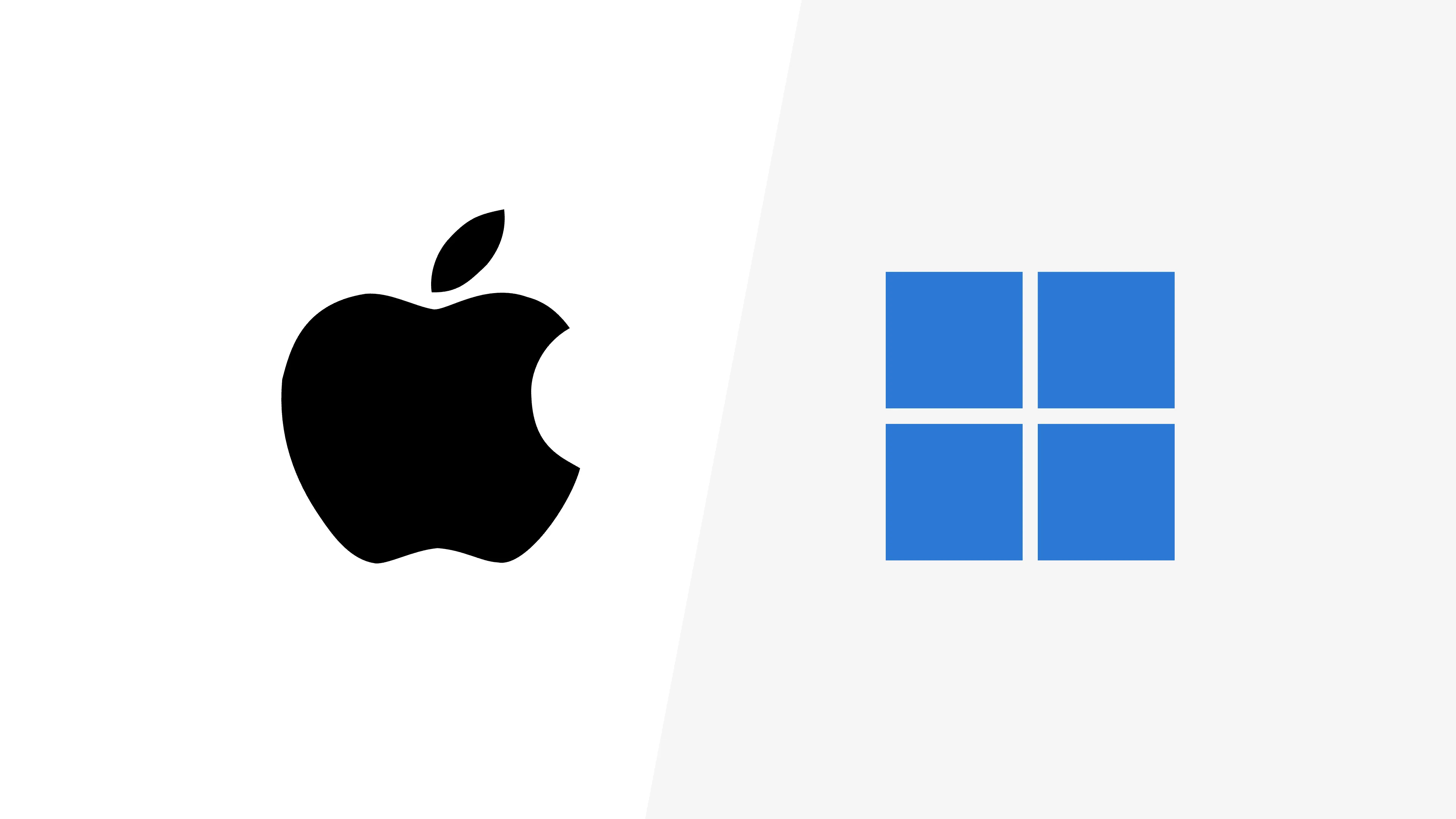 Apple and Windows logos, side by side