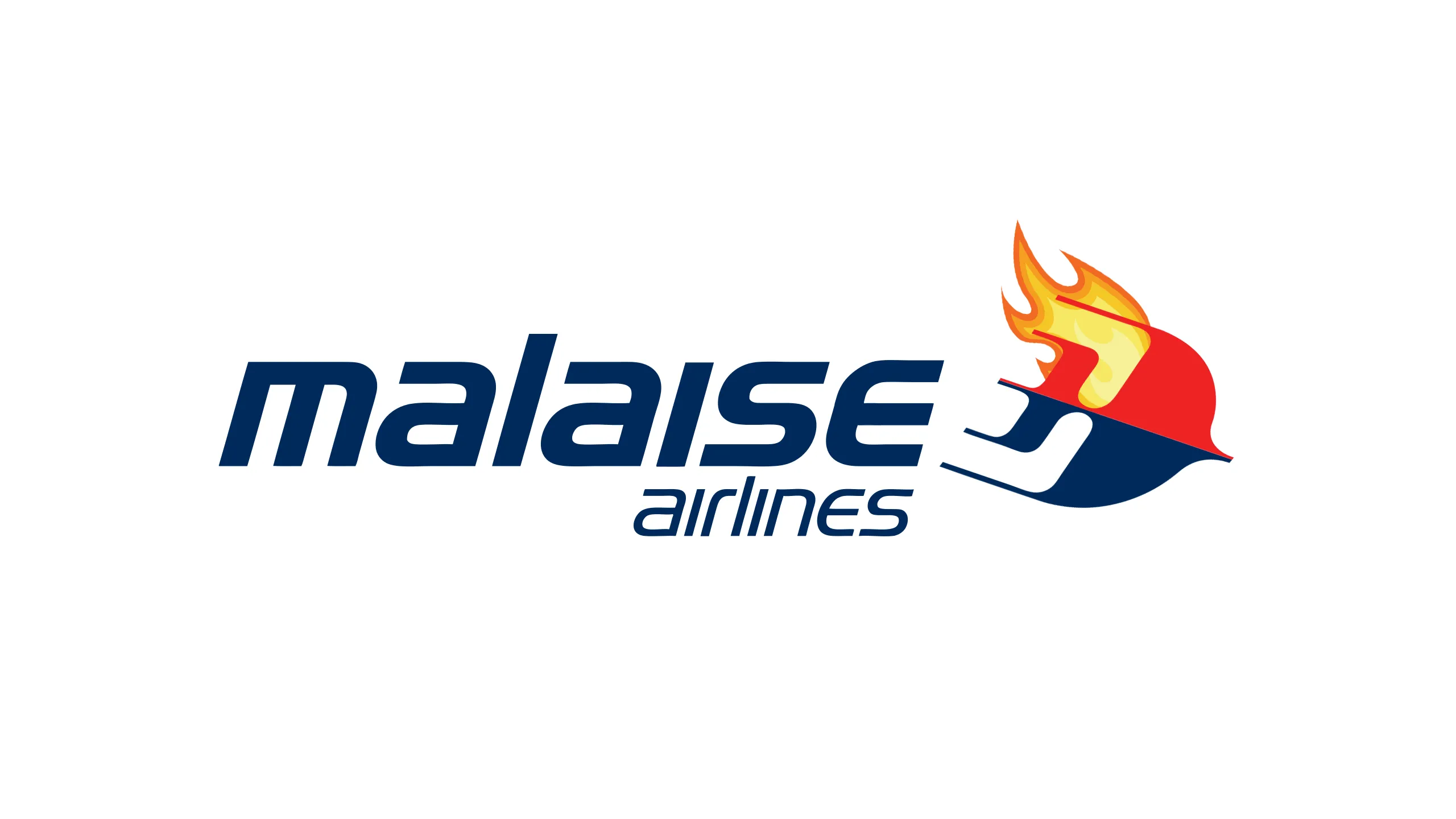 Malaysia Airlines logo altered to read “Malaise Airlines”
