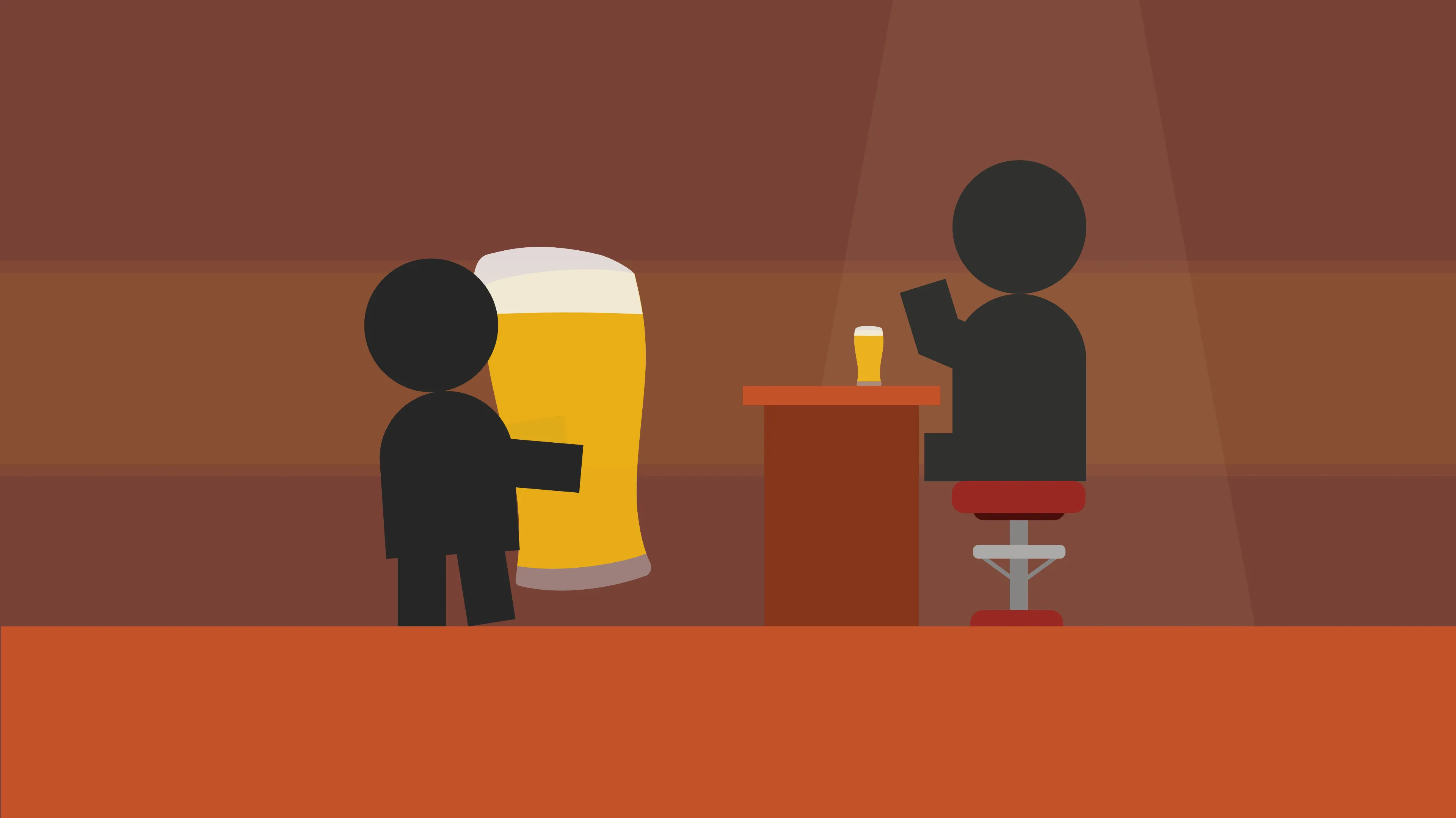 A man orders some beers at a bar
