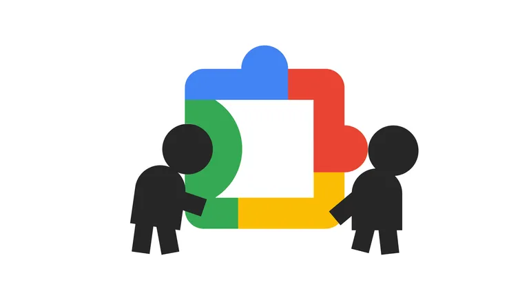Two people awkwardly trying to moving a Chrome extension