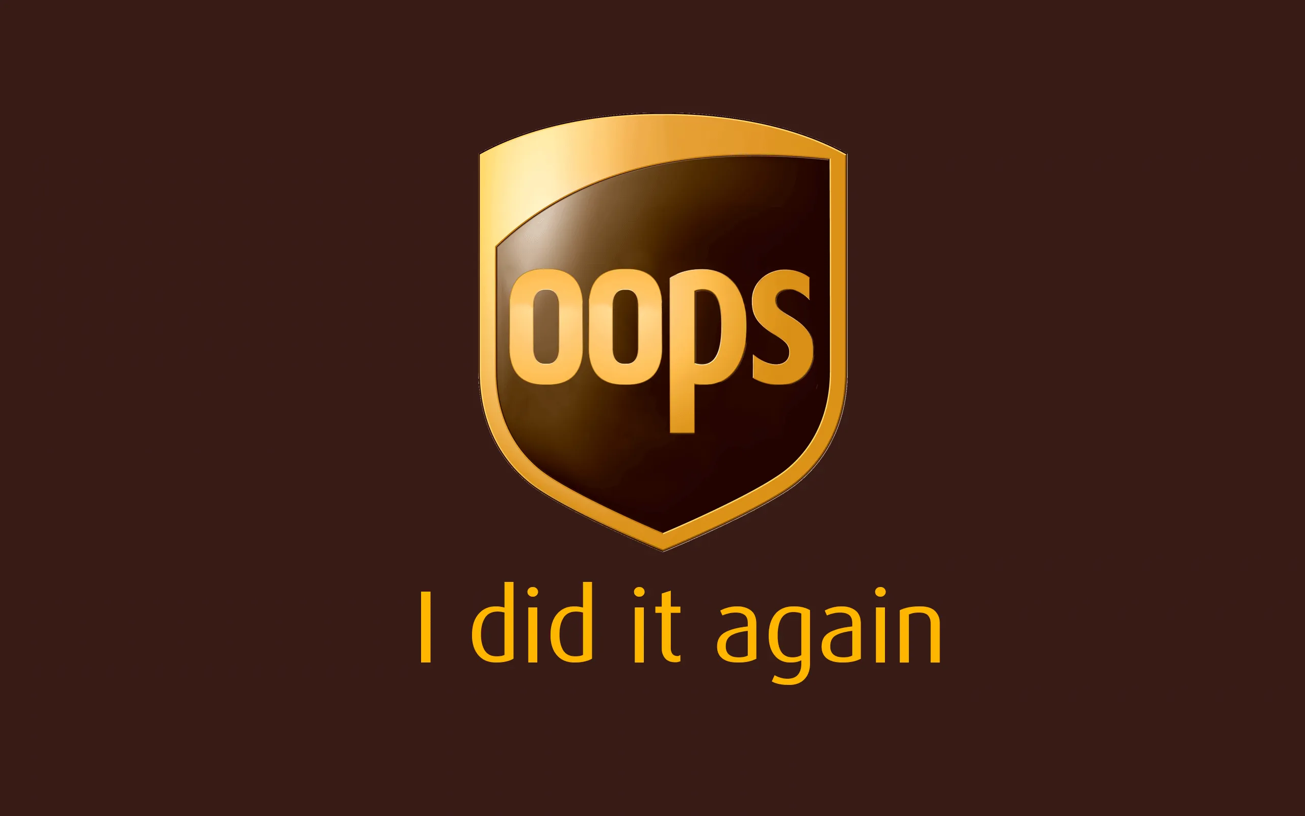 UPS logo altered to read “Oops”