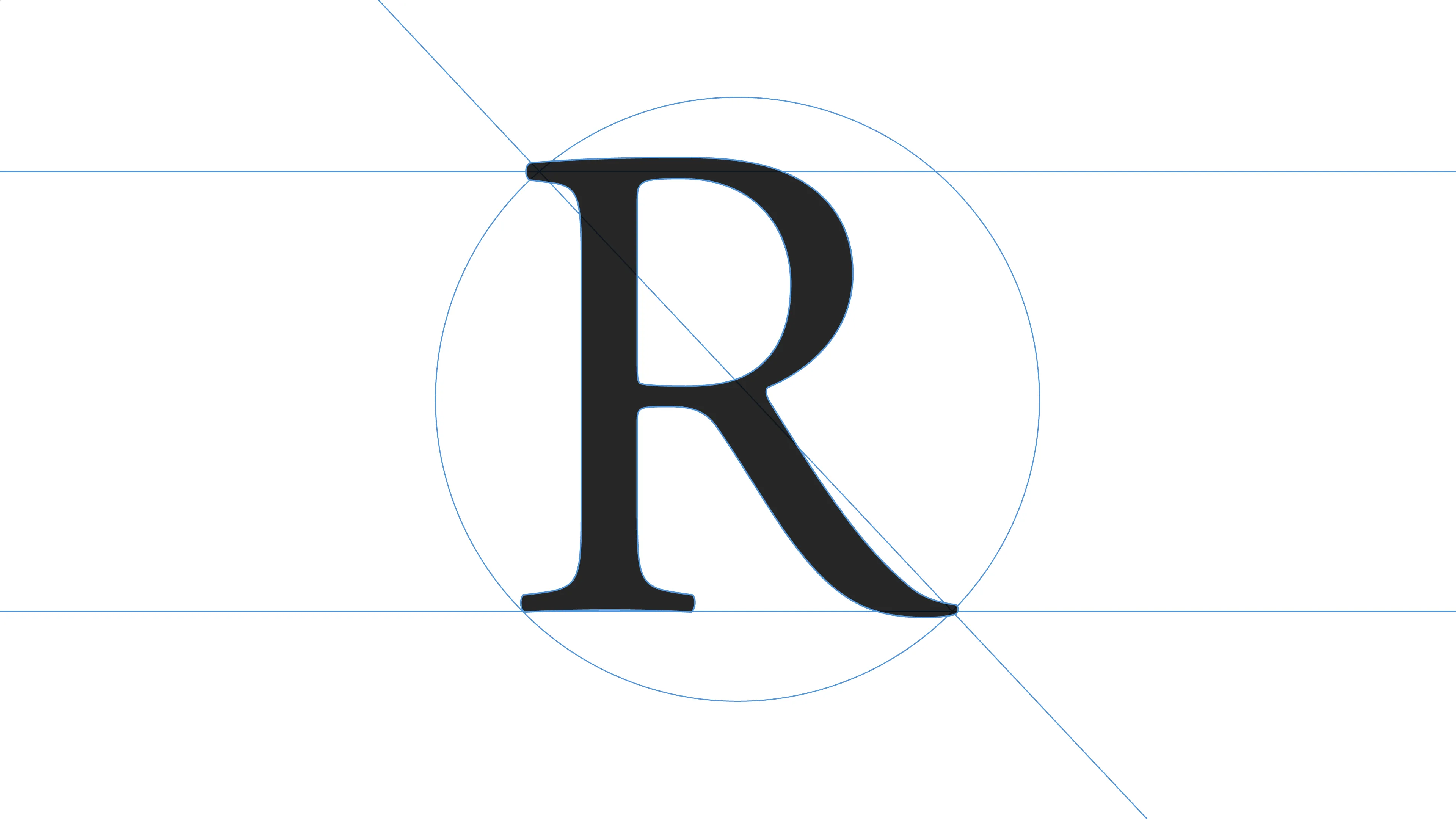 The character “R”, typeset in Adobe Garamond Pro