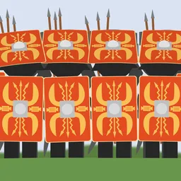 Roman legionaries in a tortoise formation