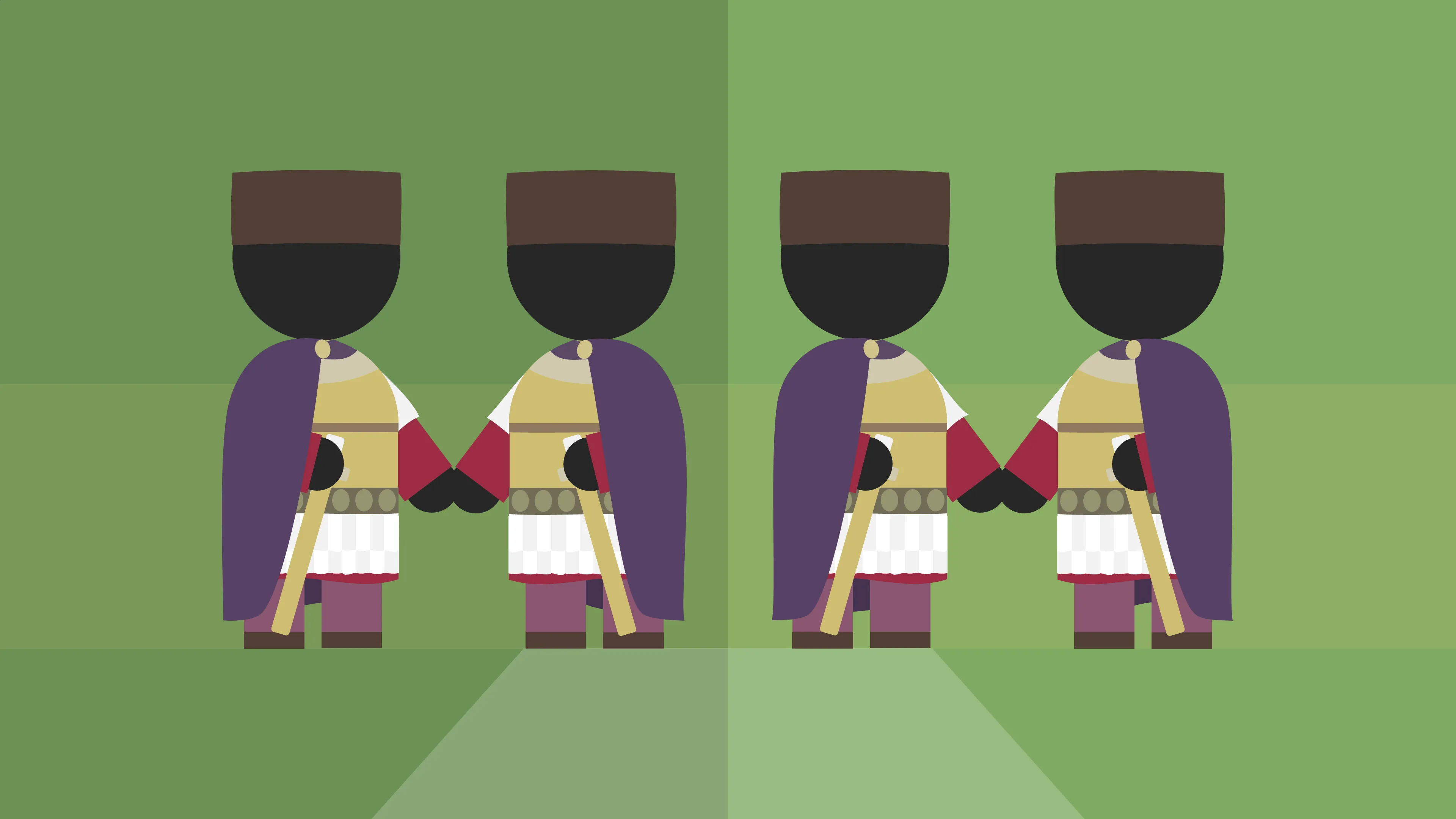 Four identical Tetrarchs standing next to each other