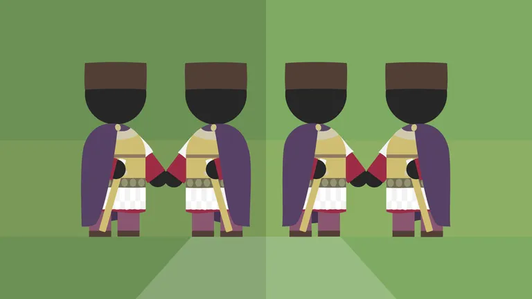 Four identical Tetrarchs standing next to each other