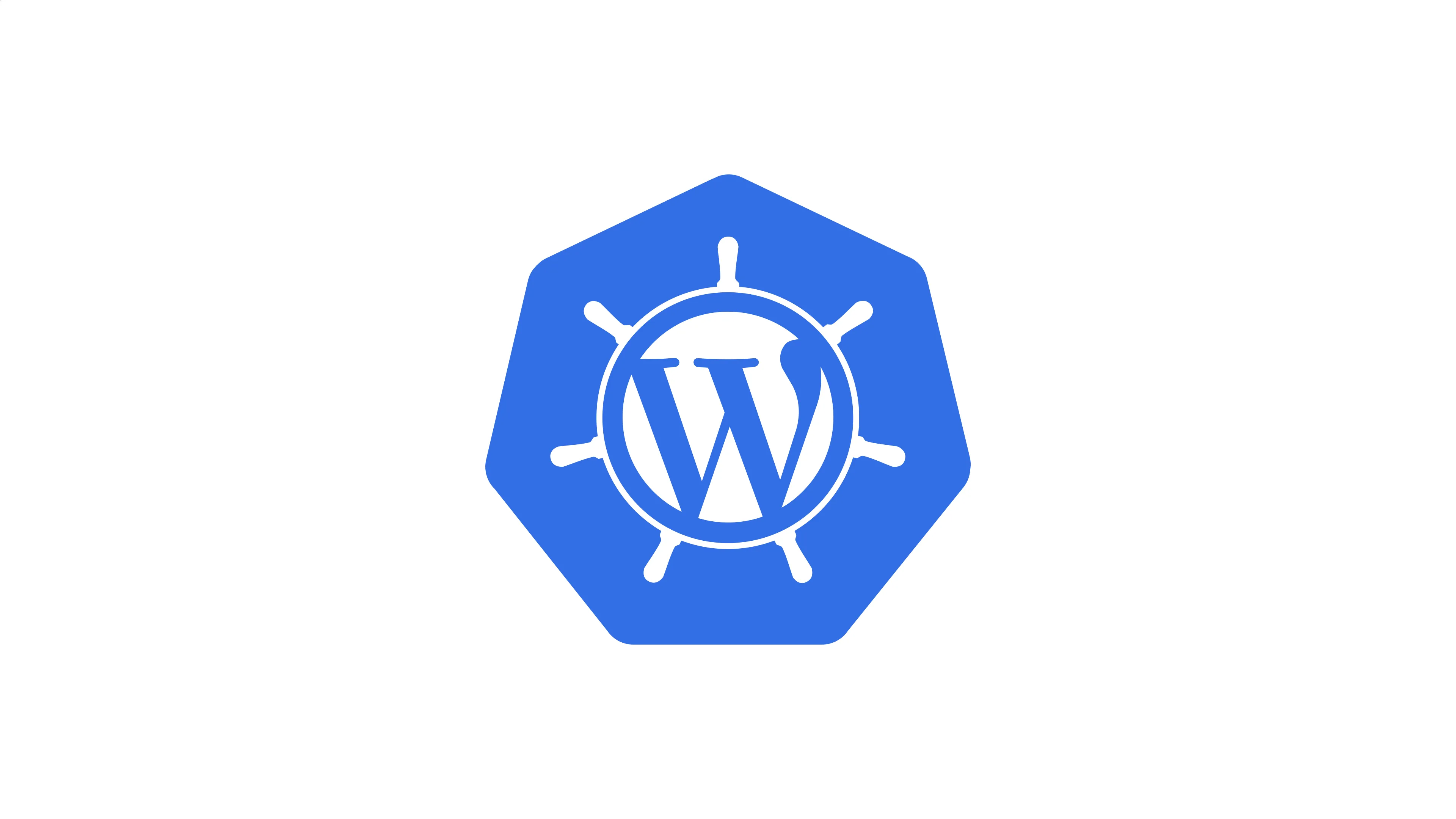 Combination of the WordPress and Kubernetes logos