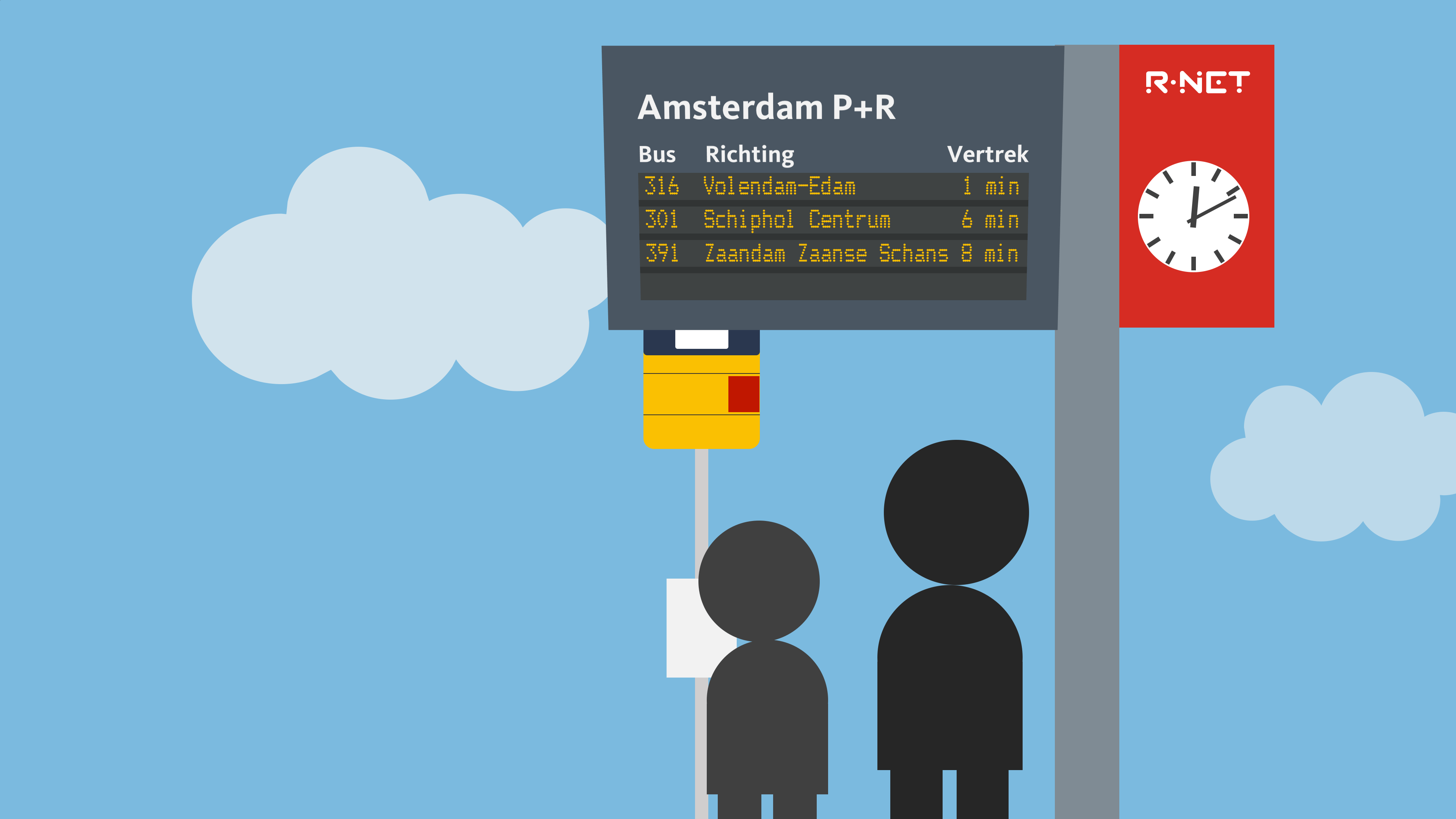 Passenger information system at a bus stop