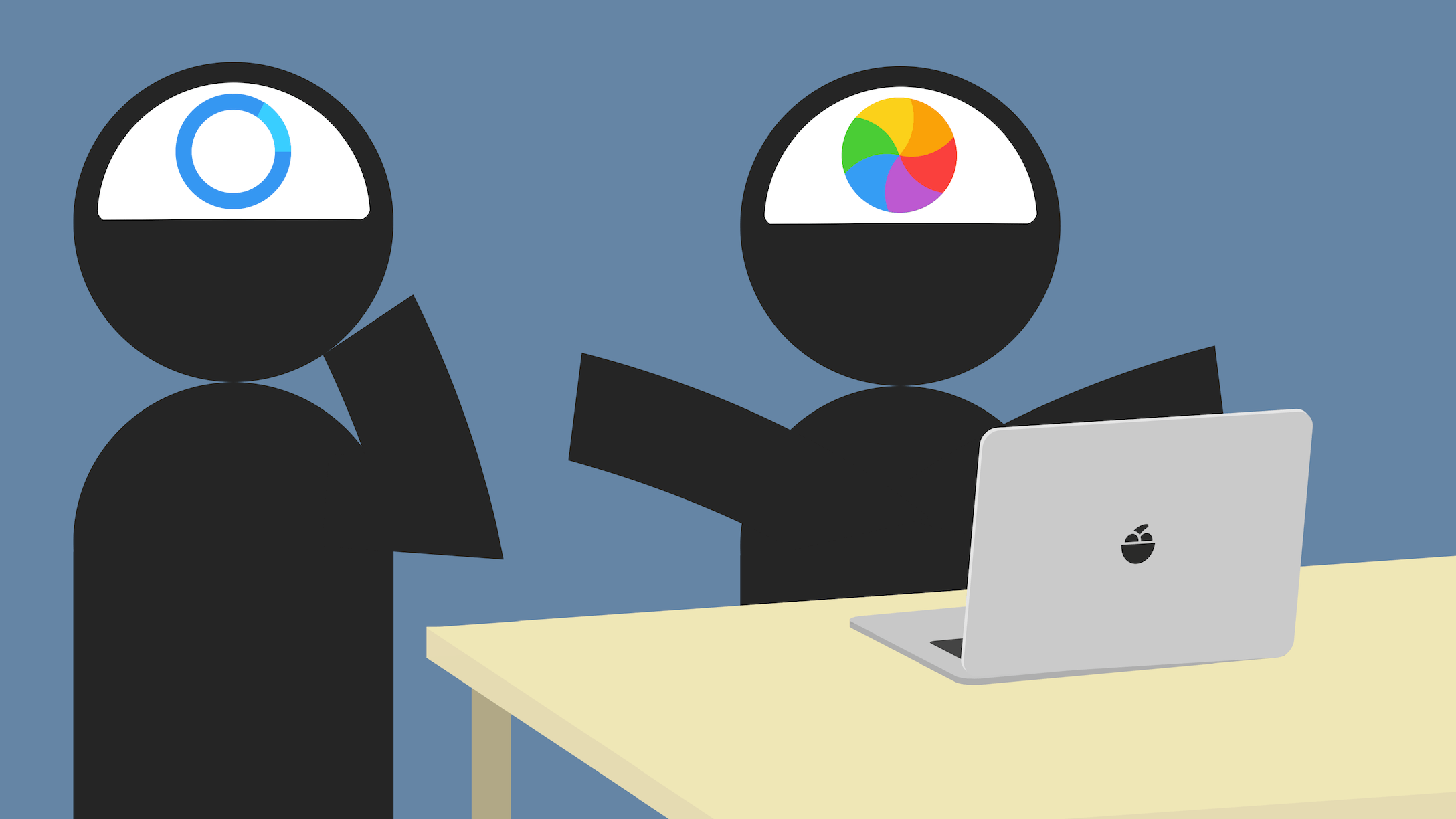 Two programmers with the dreaded wait cursor and beach ball in their heads