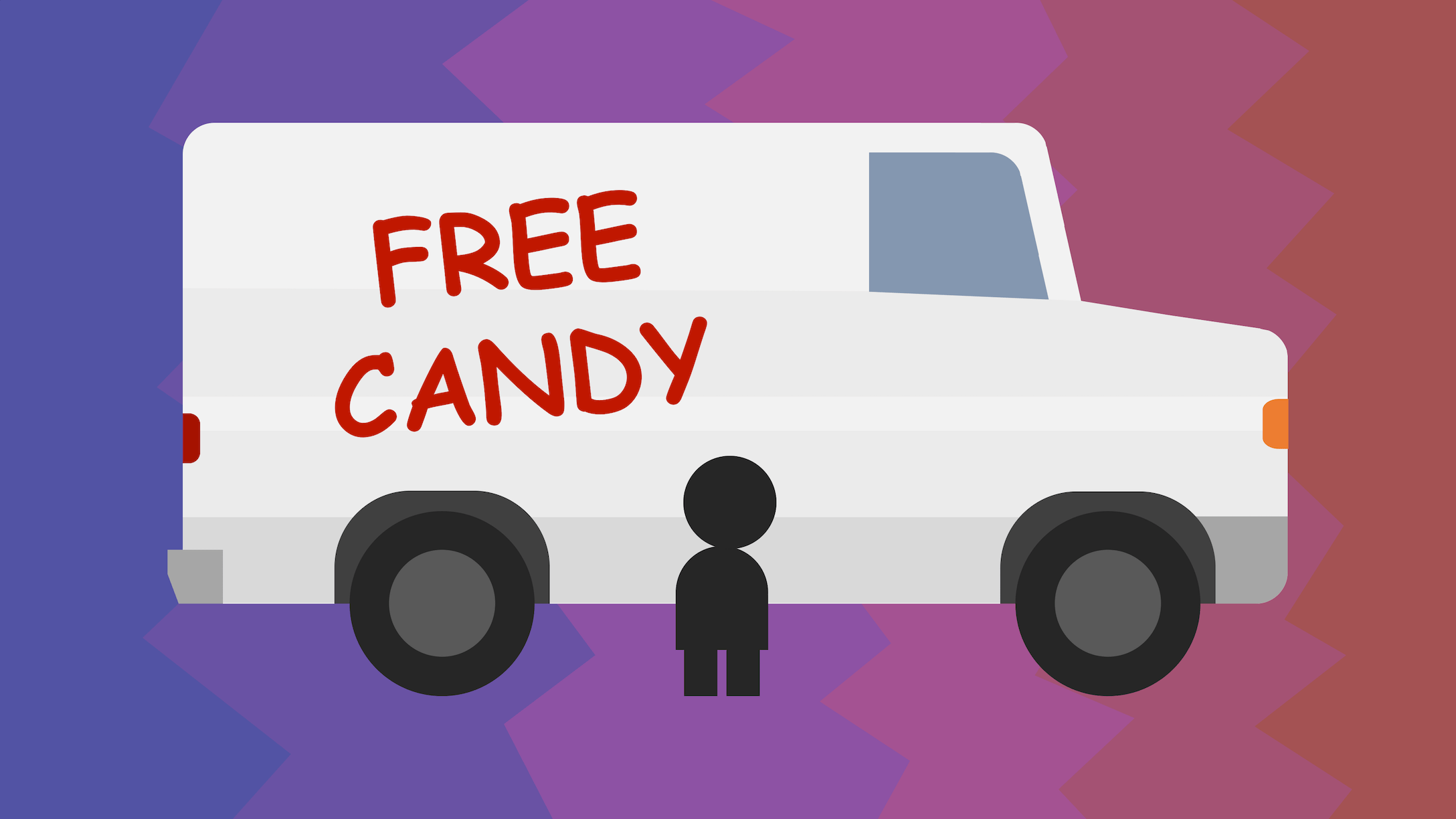 Suspicious van that promises free candy to children
