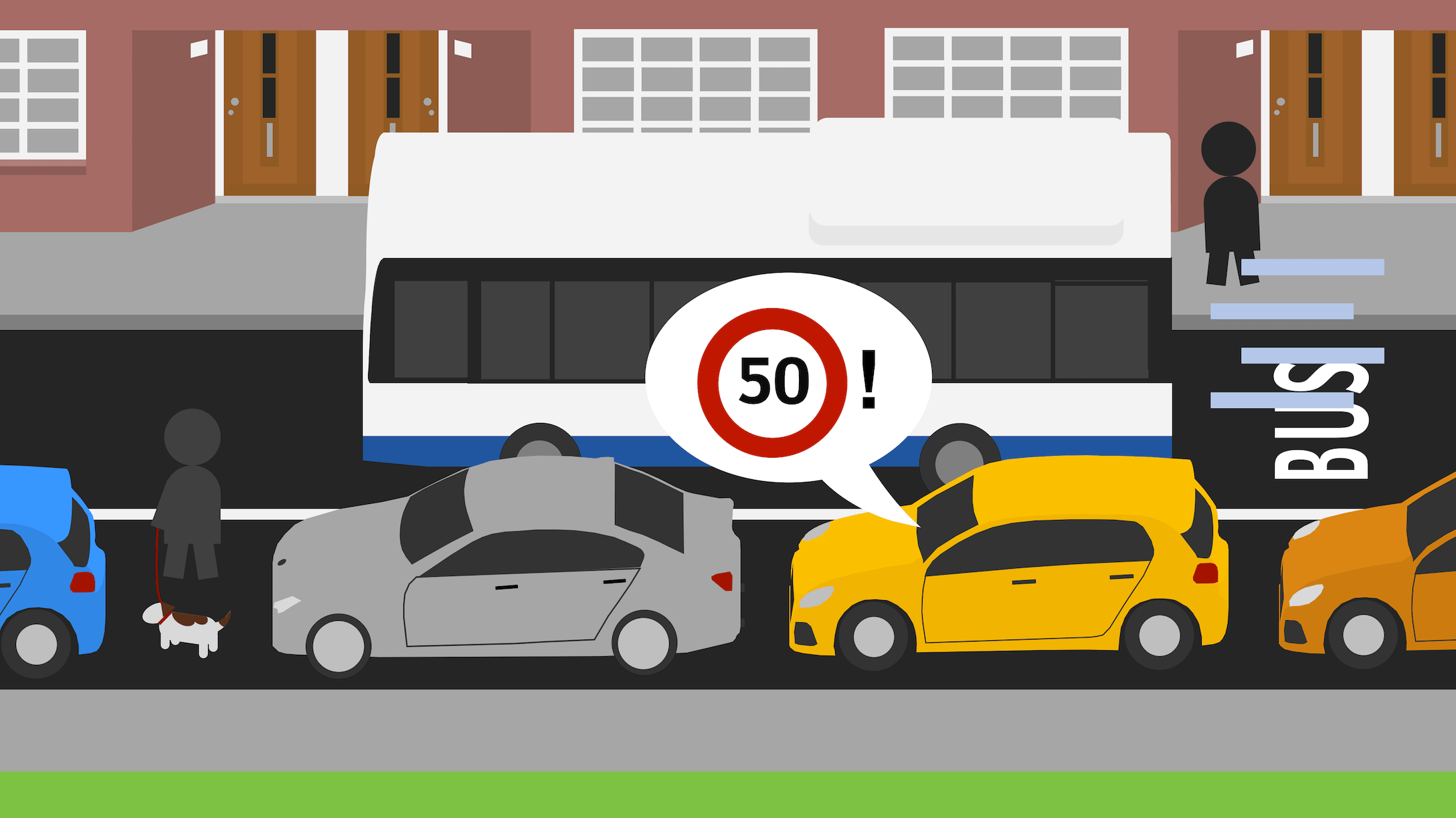 A driver’s navigation warns them about the speed limit while the driver is stuck in a traffic jam
