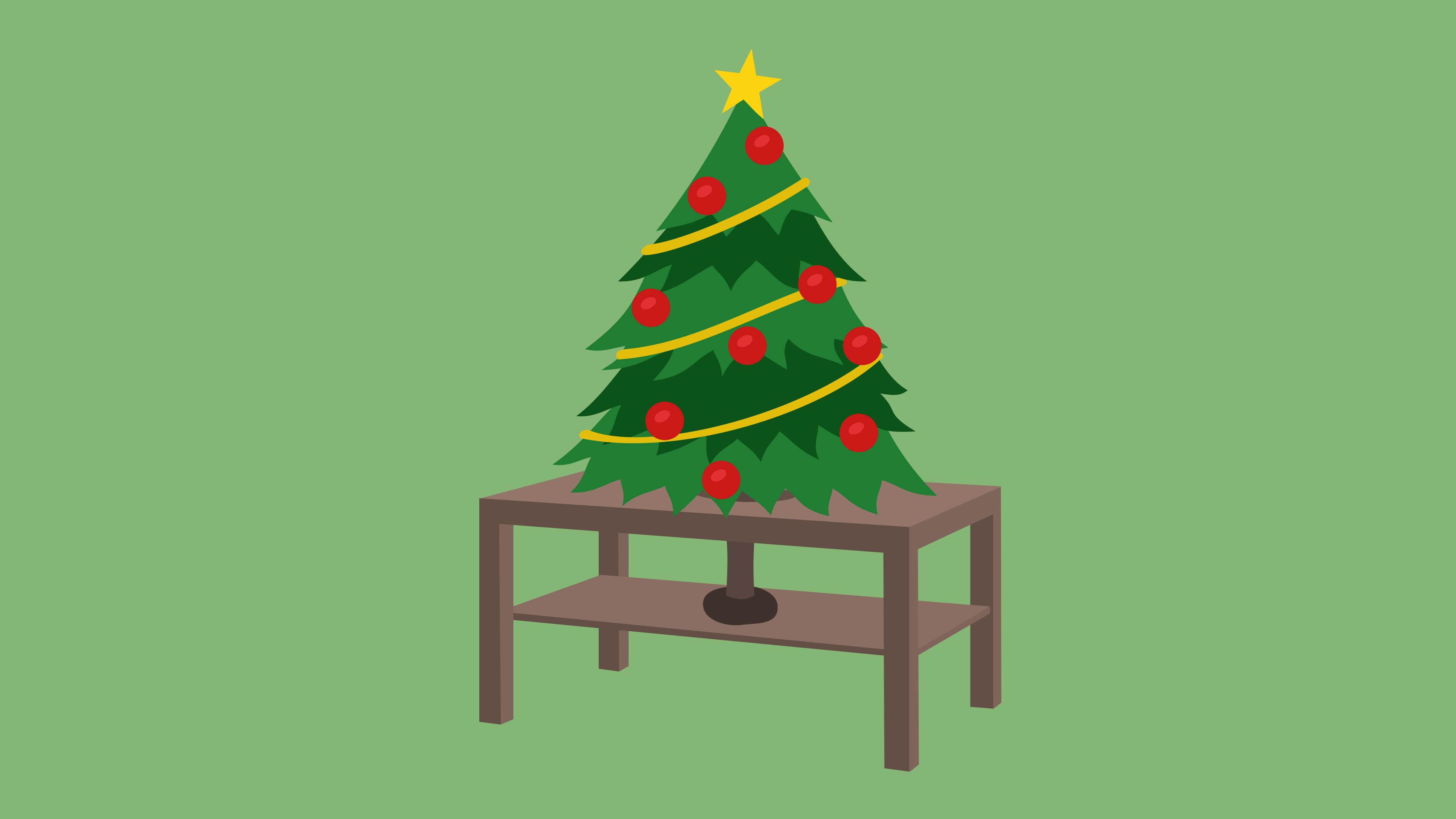Christmas tree in a coffee table