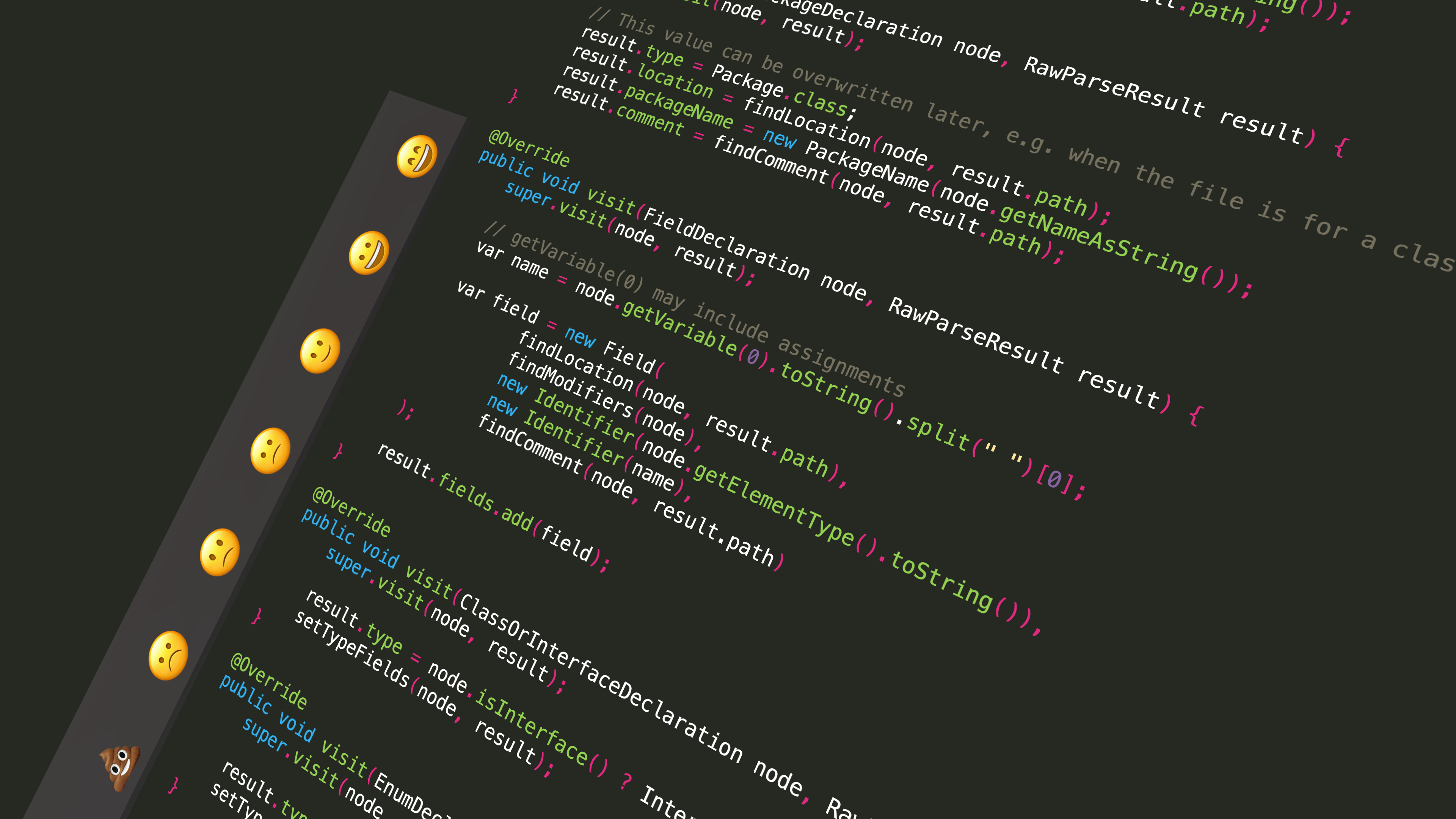 Ruler that tells you how much your code sucks using emojis