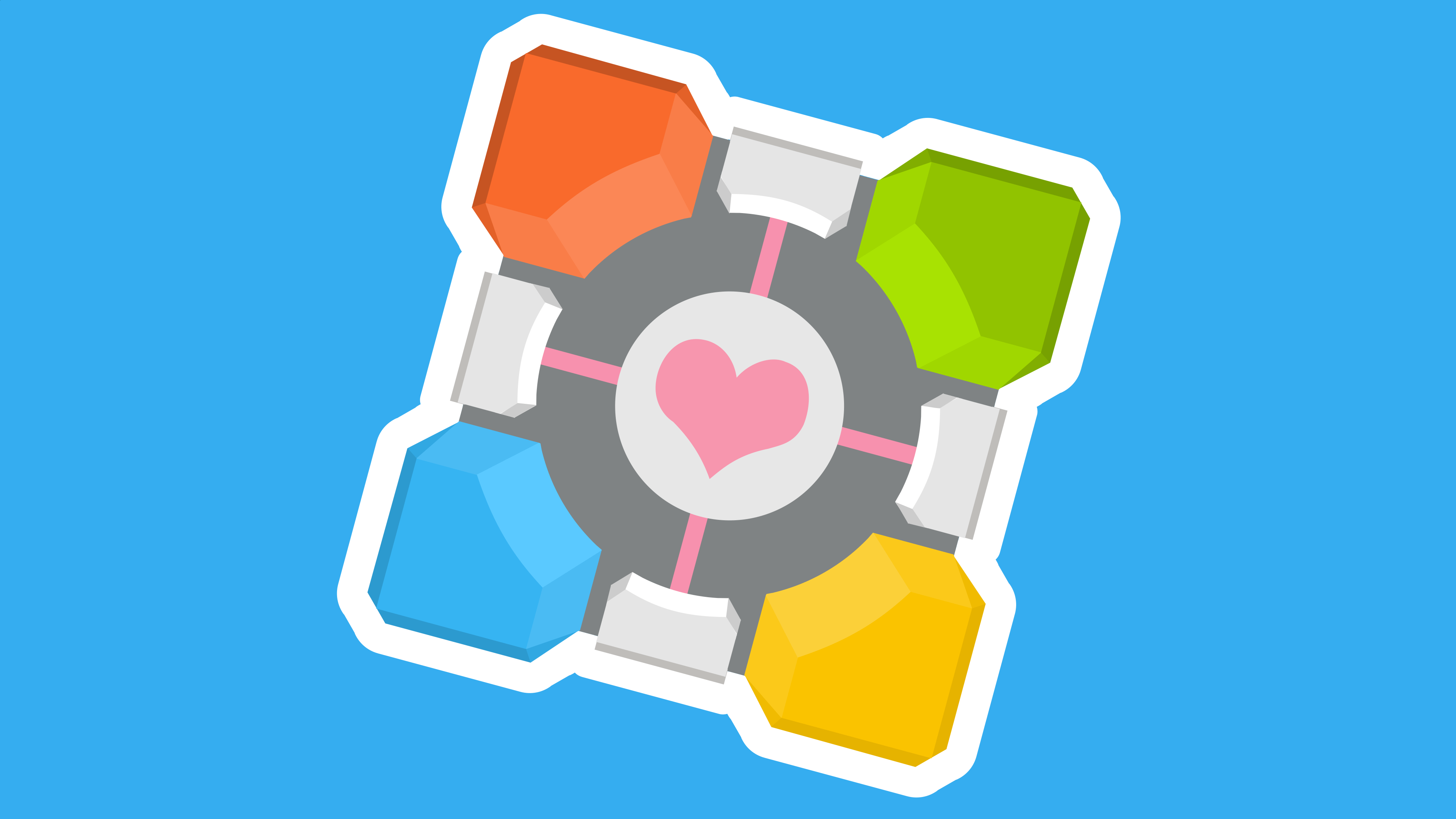 A weighted companion cube in Windows colours