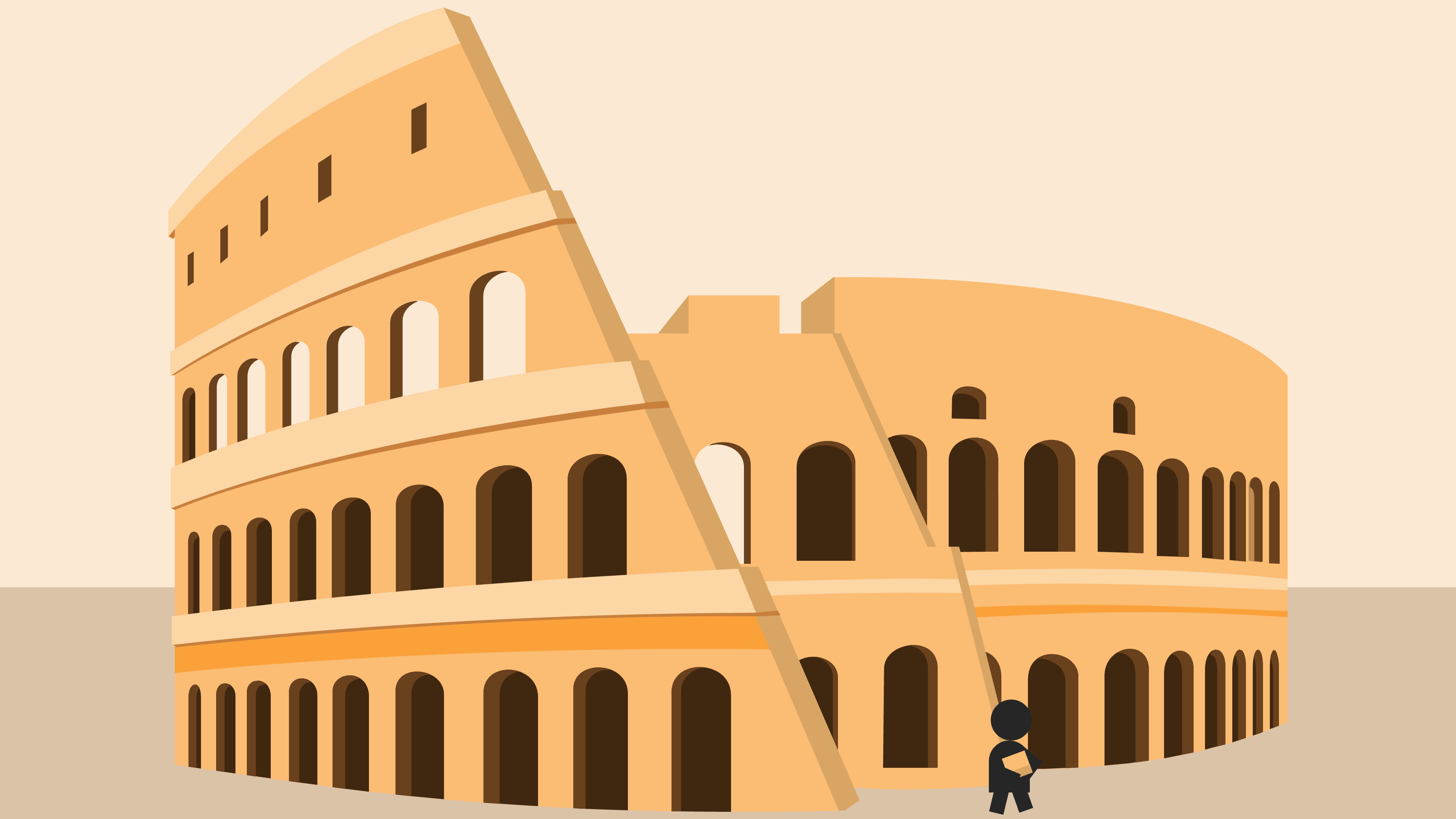 Someone has removed a brick from the Colosseum