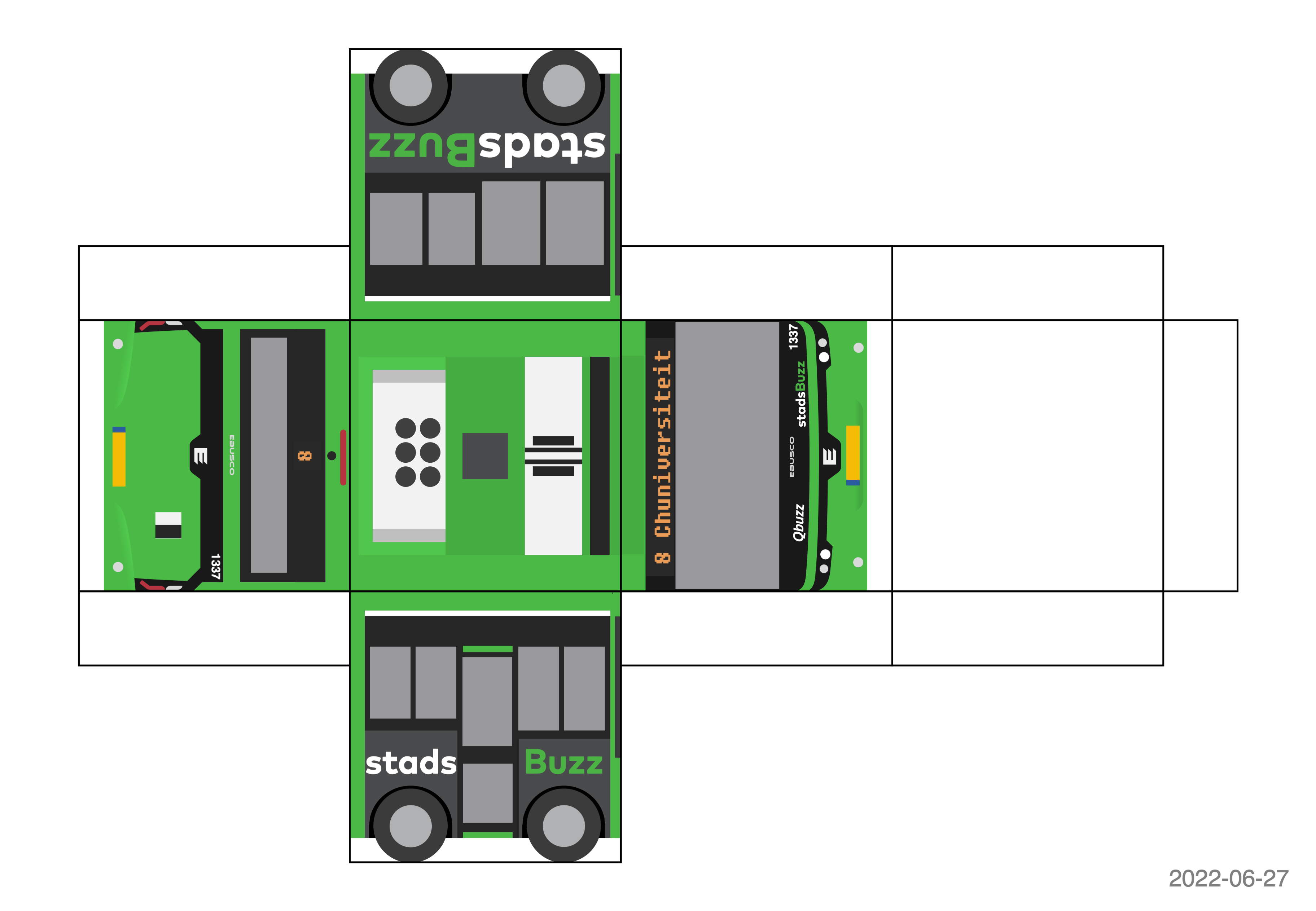 Papercraft template for a stadsbuzz bus