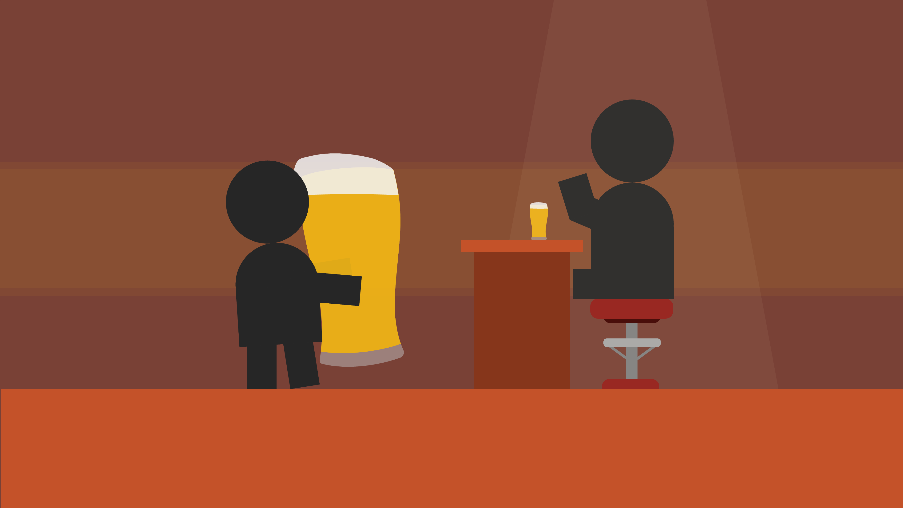 A man orders some beers at a bar