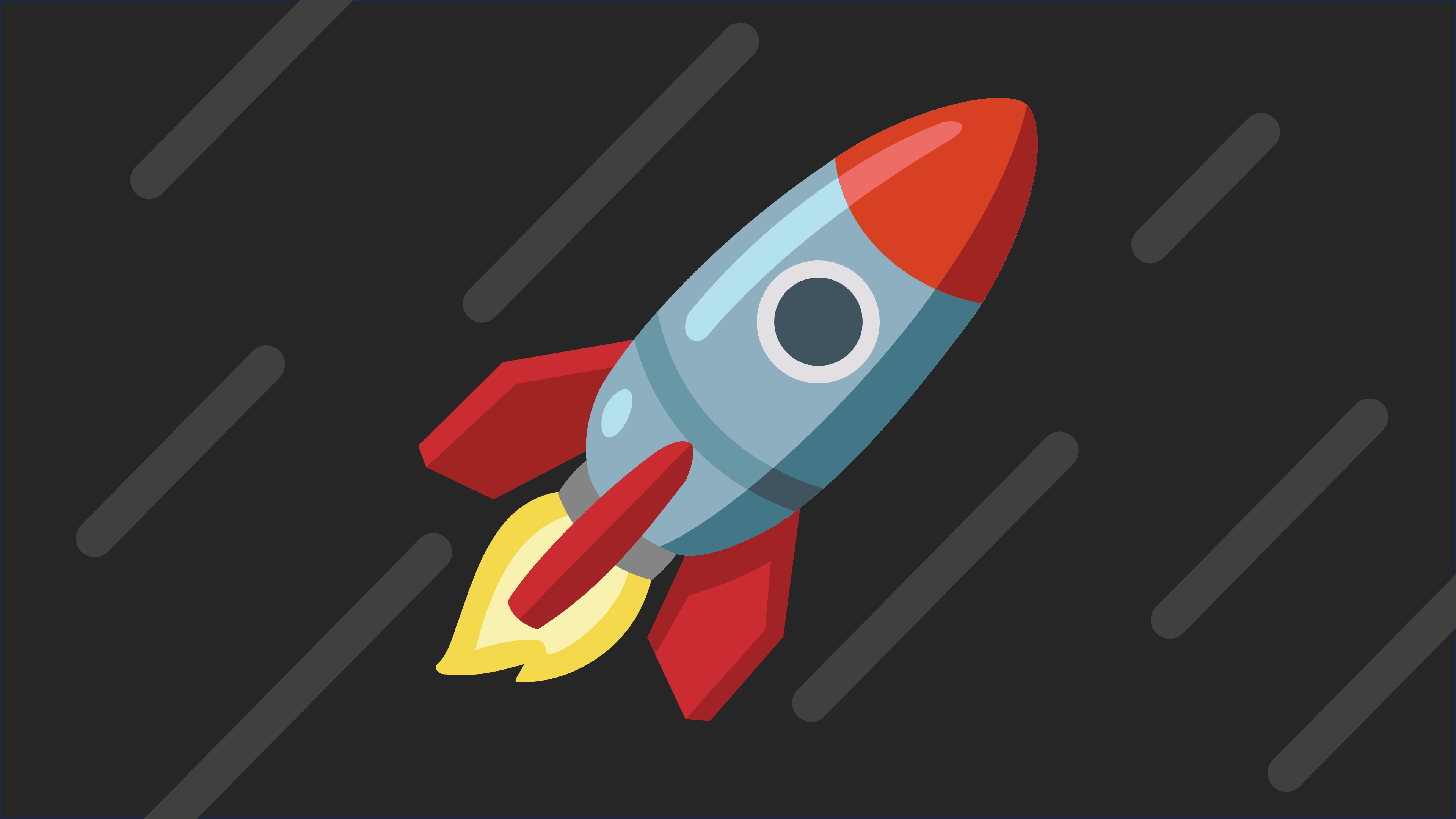 The rocket from the rocket emoji in space