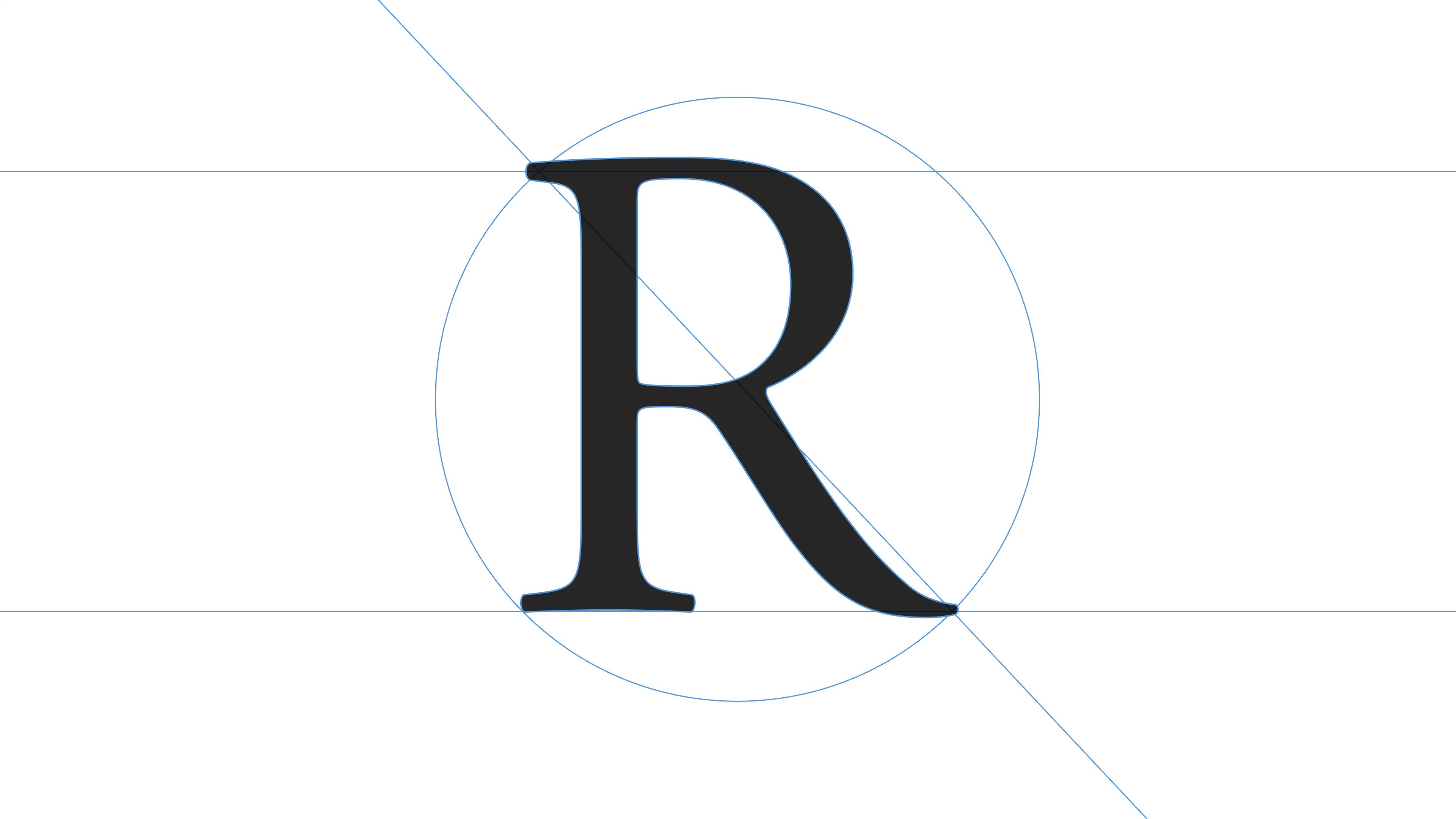 The character “R”, typeset in Adobe Garamond Pro