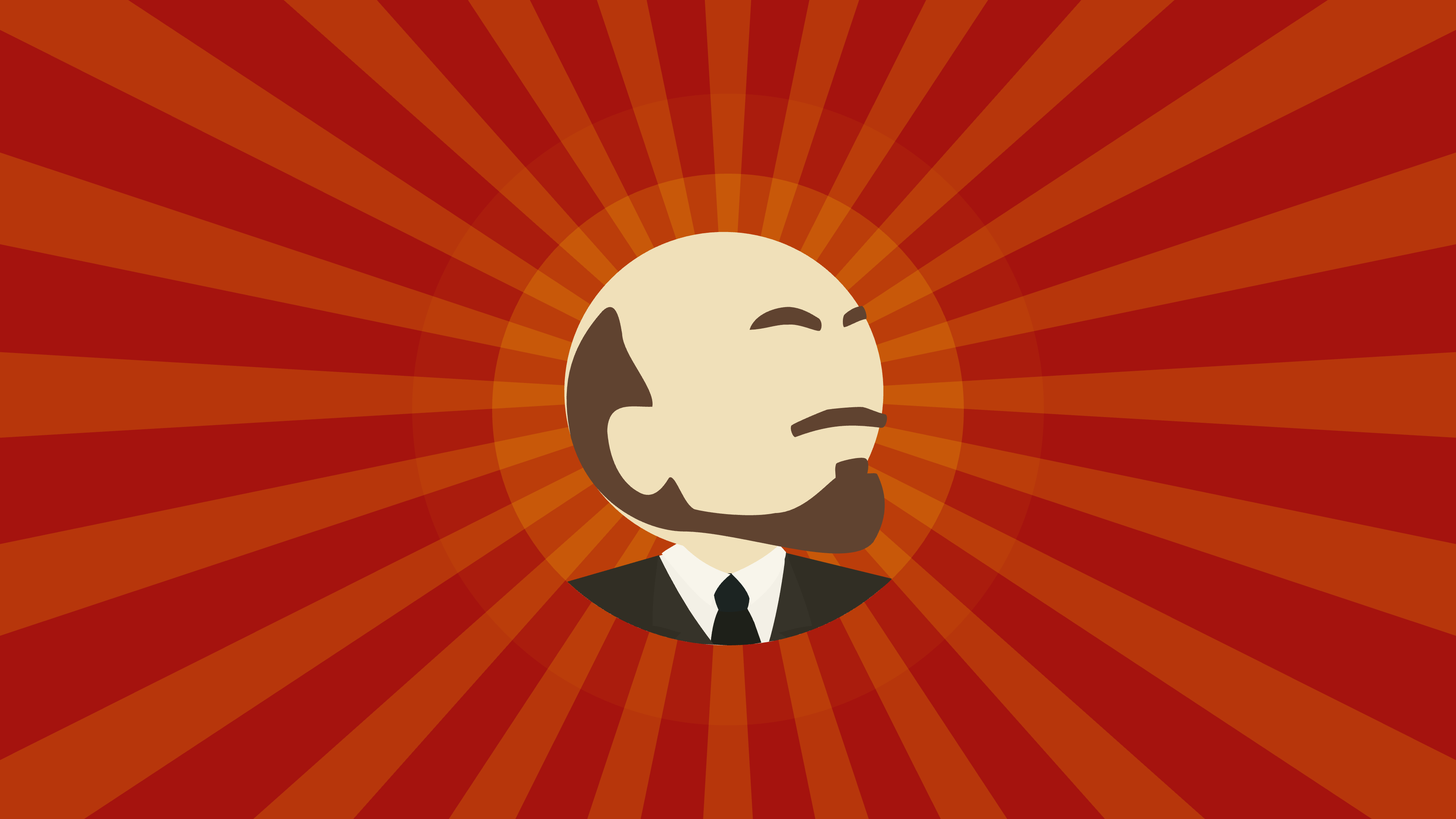 A minimalist version of Lenin’s face on a red background